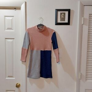Rare Editions Pink, Gray, and Blue Kids Dress